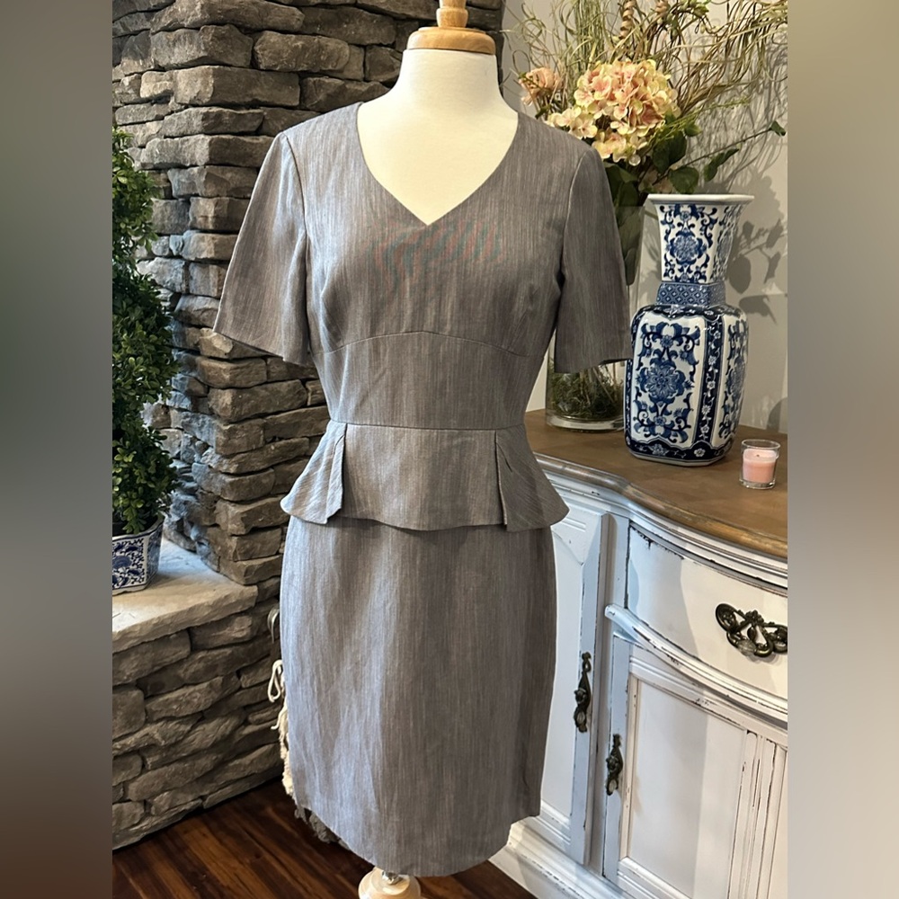 ANTONIO MELANI Gray Peplum Dress